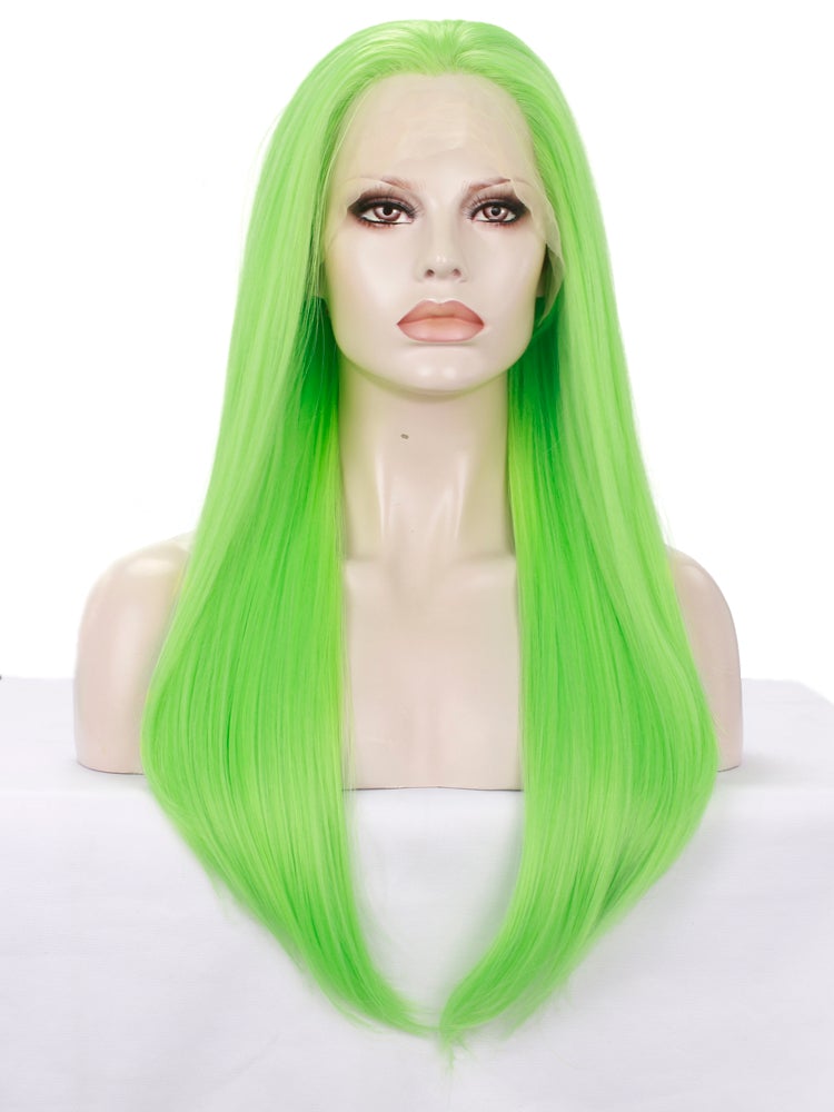 Lime Green Synthetic Lace Front Wig For Drag Show Imstylewigs