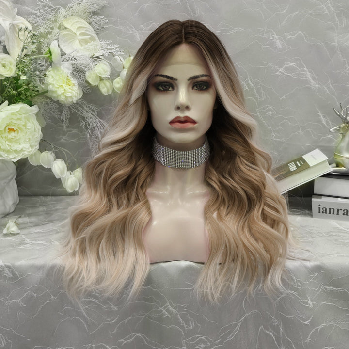 Brenda Collection - Jamie - ombre color with curly hairstyle 22 inches T - part lace front wig - Imstylewigs