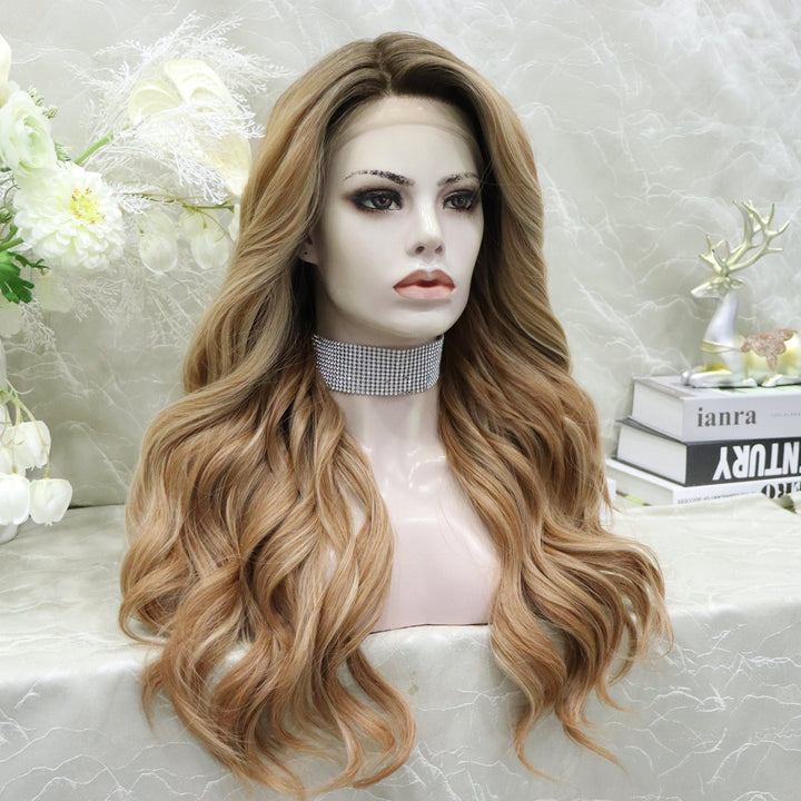 Brenda Collection Susan 13*4 free parting lace front wigs light brown with highlight curly hair style - Imstylewigs