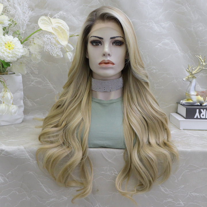 Credence big Volume Wavy long Blonde 13*4 lace Front wig F100 - 2410 (ELSA) - Imstylewigs