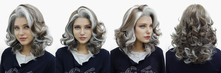 IMstyle Beverly Deep Curls Beige Blonde with Brown vintage Clsssic 13*6 Free parting lace Wig - Imstylewigs