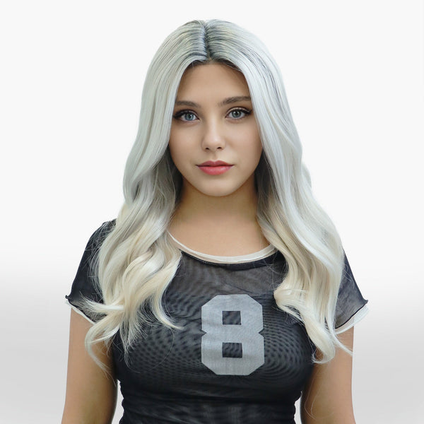 IMstyle Bonnie Ashy Grey T Parting with rooting Natural Glueless Lace Front Wig - TK115 - 2433 - Imstylewigs