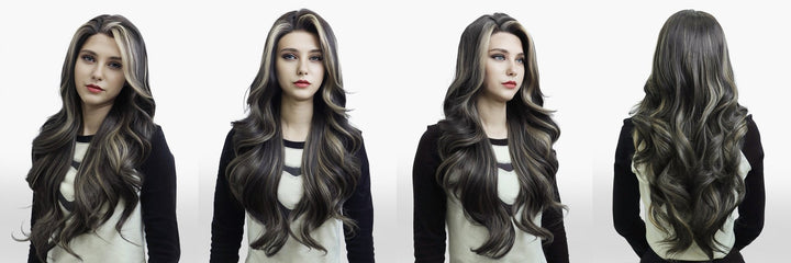 IMstyle Chrissy Tea Black with Highlight 28inches layer Cut Free part Lace Front Wig Daily - F100 - 2450 (SharaCollection) - Imstylewigs