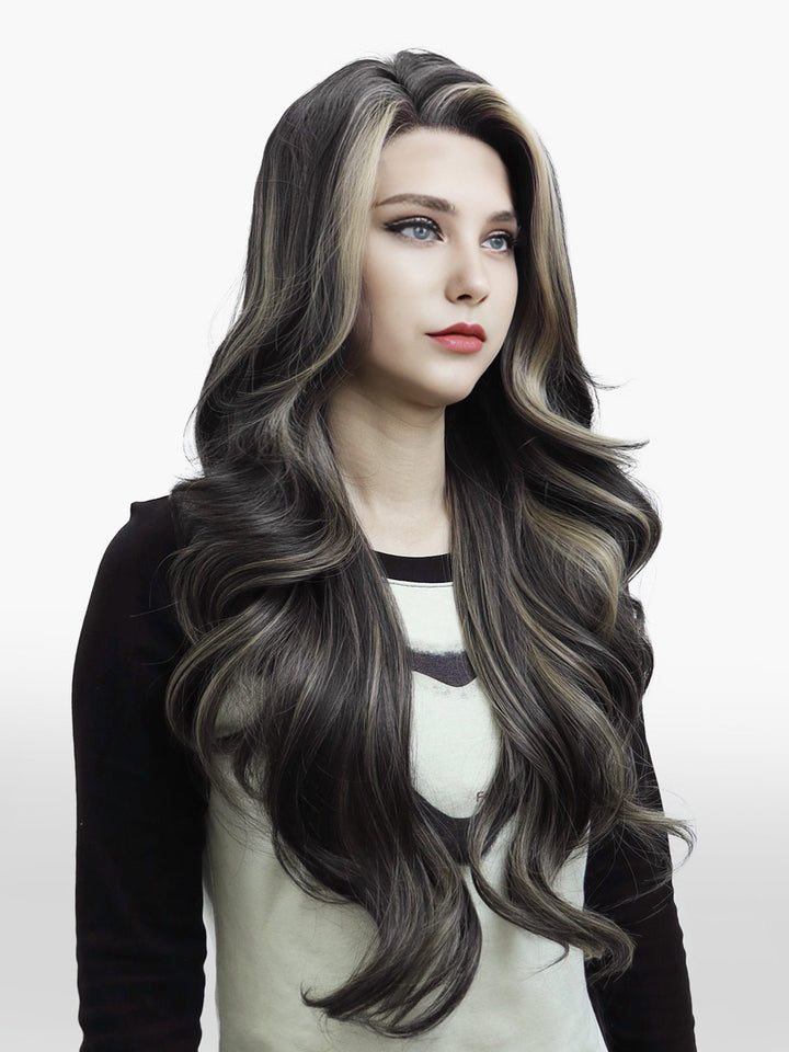 IMstyle Chrissy Tea Black with Highlight 28inches layer Cut Free part Lace Front Wig Daily - F100 - 2450 (SharaCollection) - Imstylewigs