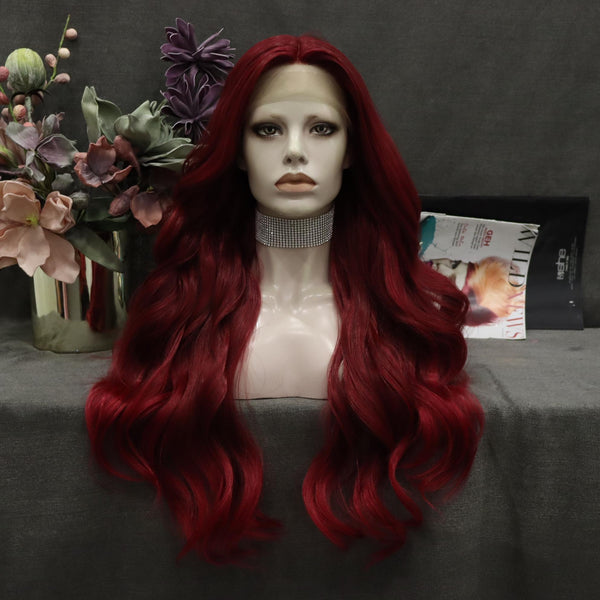 IMstyle Eva ombre red color wavy 26 inches T part lace front wigs TS65 - 2212 - Imstylewigs