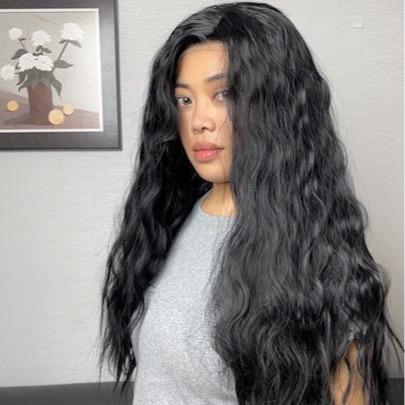 IMstyle Jennie 30 inches 13*3 glue less| Lace Synthetic Wigs | Long Black Hair | Small Water Wave Curly Hair | Everyday Essentials | DIY Hair Accessories | Heat Resistant | W217 - C246 - C13X3 - Imstylewigs