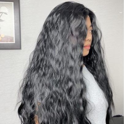 IMstyle Jennie 30 inches 13*3 glue less| Lace Synthetic Wigs | Long Black Hair | Small Water Wave Curly Hair | Everyday Essentials | DIY Hair Accessories | Heat Resistant | W217 - C246 - C13X3 - Imstylewigs