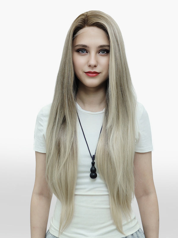 IMstyle Lala Ombre Blonde Straight long Hair 13*4 free Parting lace Wig W216 - CF245 - C13X4 - Imstylewigs