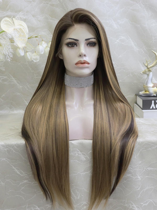 IMstyle long Straight Lace Front synthetic wig 13*4 Free parting Daily style - Imstylewigs