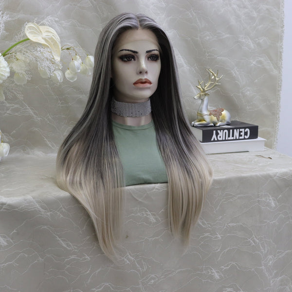 IMstyle Luisa grey ombré straight style T - part lace front Glue less TS75 - 2414 - Imstylewigs