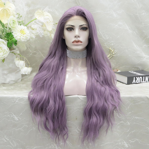 IMstyle Misty lavender purple nature curls 28 inches 13*3 free parting synthetic lace front wigs heat friendly W206 - Misty(13*3) - Imstylewigs