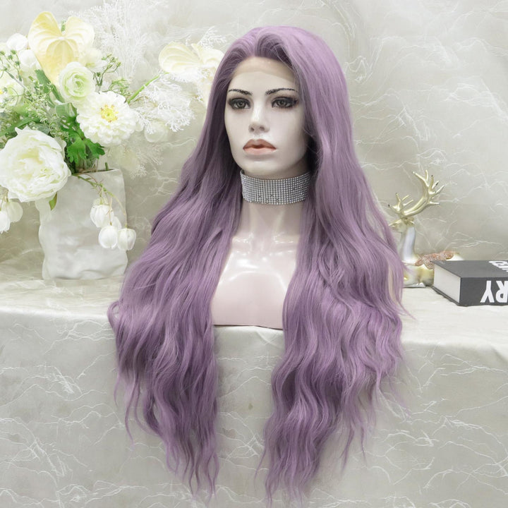 IMstyle Misty lavender purple nature curls 28 inches 13*3 free parting synthetic lace front wigs heat friendly W206 - Misty(13*3) - Imstylewigs