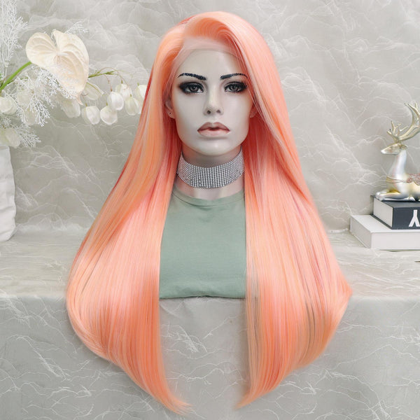 IMstyle Mohito pinky Orange Lace Front wig with unique patern Party 13*2 Free parting - K304 - 6T008 - Imstylewigs