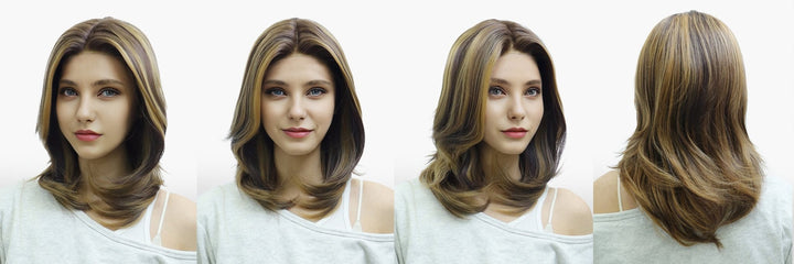 IMstyle Nora Fall wig middle Lenth Layer cut Brown and Blonde T part Glueless Soft lace Front wig - TK127 - 8/30 - Imstylewigs