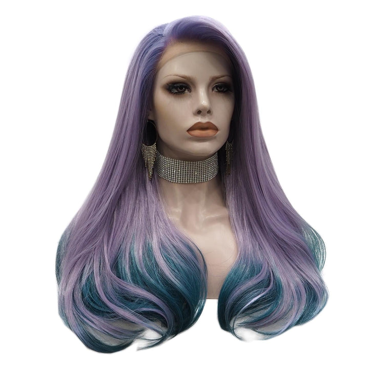 IMstyle Purple Wigs Blue Ends 13*2 free parting Lace front Wig Pride Party Wig - S - W88361 - 2116 - 02 - Imstylewigs