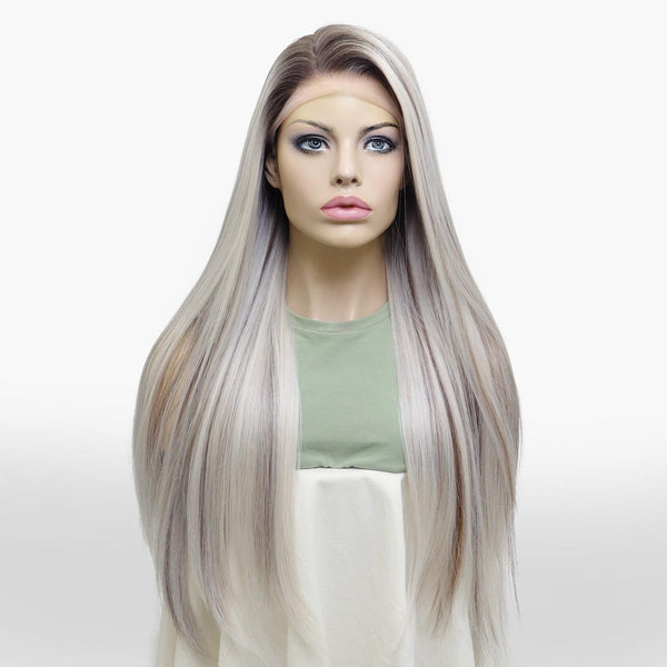 IMstyle Silver Mist 13*6 Big lace Front Wig Staright Wavy Synthetic Fiber - NQ29 - Y103 - 60(13x6) - Imstylewigs