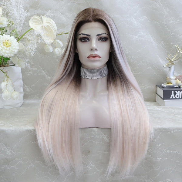 IMstyle Stacy Straight Long pinky with Soft Rooting T Parting Glueless lace Front Wig 28INCHES TS75 - 24010 - Imstylewigs