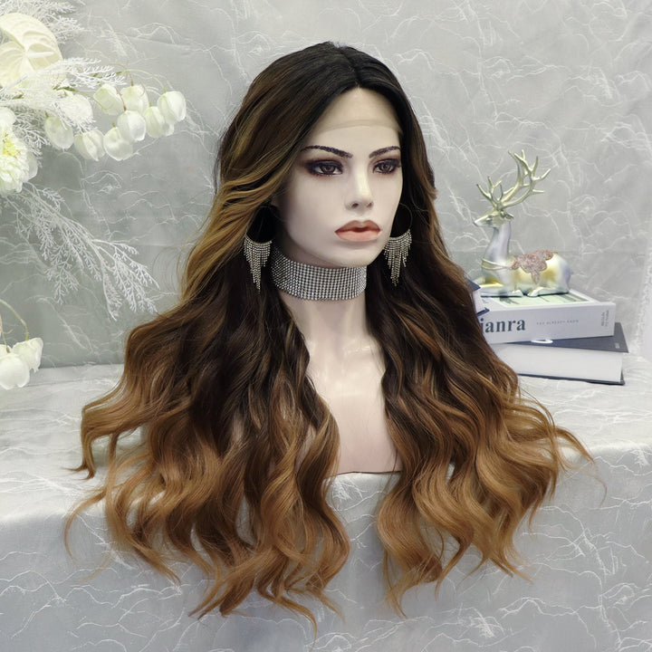 IMstyle Wendy 26 inches T part&nbsp Lace Front Cap body wavy Dark Brown synthetic lace wig (Copy) - Imstylewigs