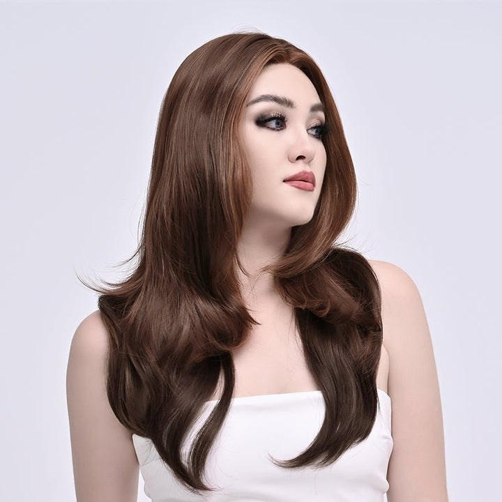 Imstylewigs - Kat - 26 inches chestnut brown wavy lace wigs - Imstylewigs