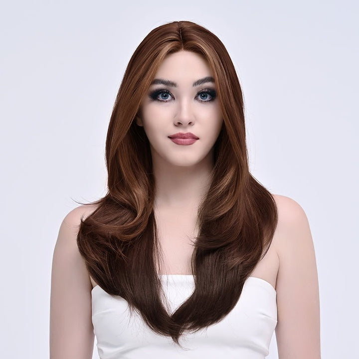 Imstylewigs - Kat - 26 inches chestnut brown wavy lace wigs - Imstylewigs