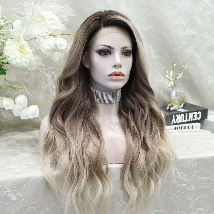 Shannon Ombre Ash Brown to Blonde Body Wave 13*4 Lace Front Wig (ELSA) - Imstylewigs