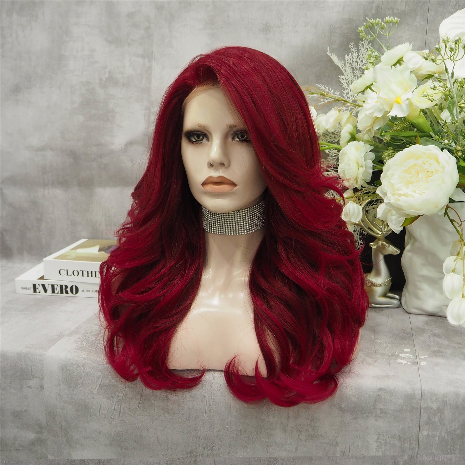 Burgundy Red Wave Lace Front Synthetic Imstyle Wig Imstylewigs