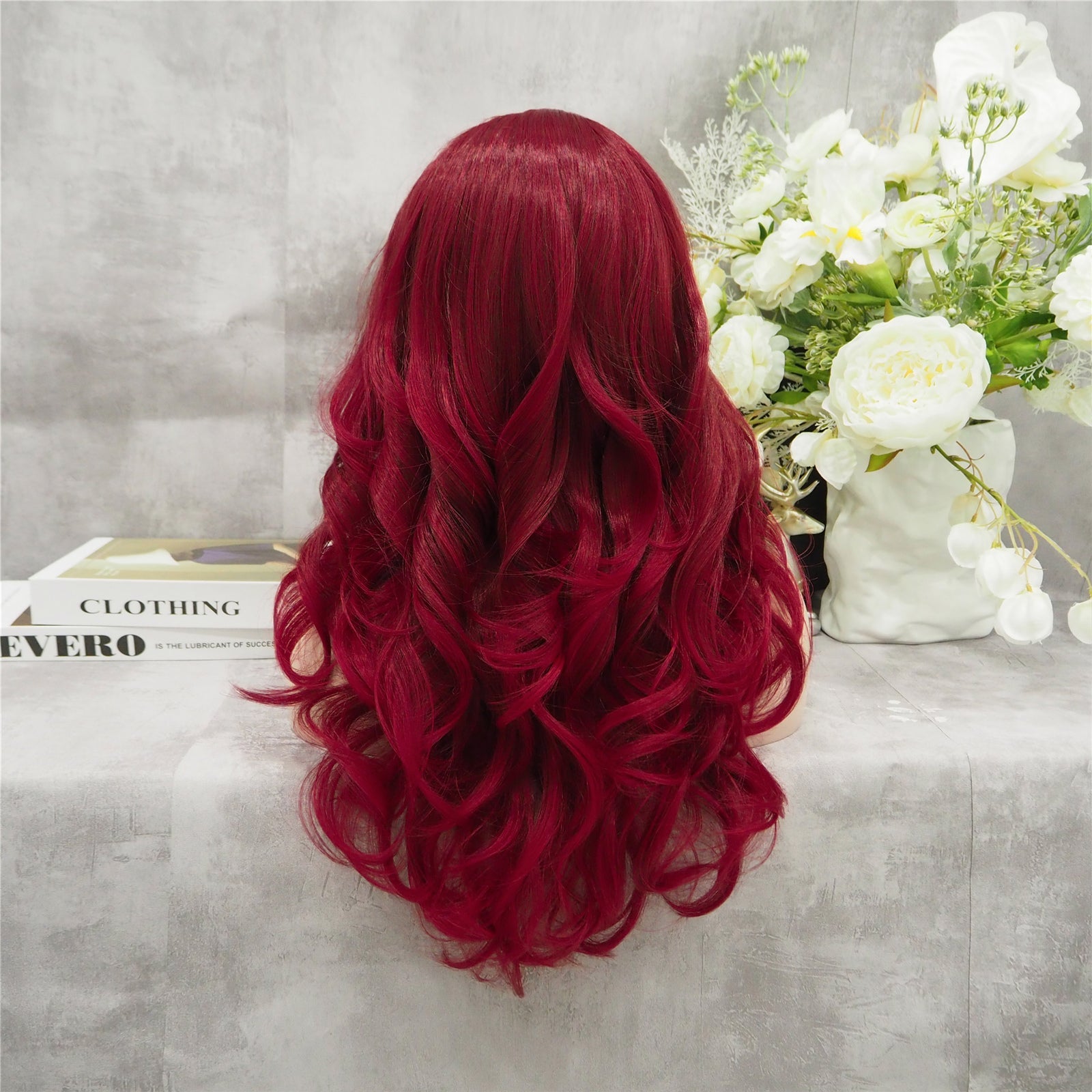 Hawaiian burgundy wave deals lace wig