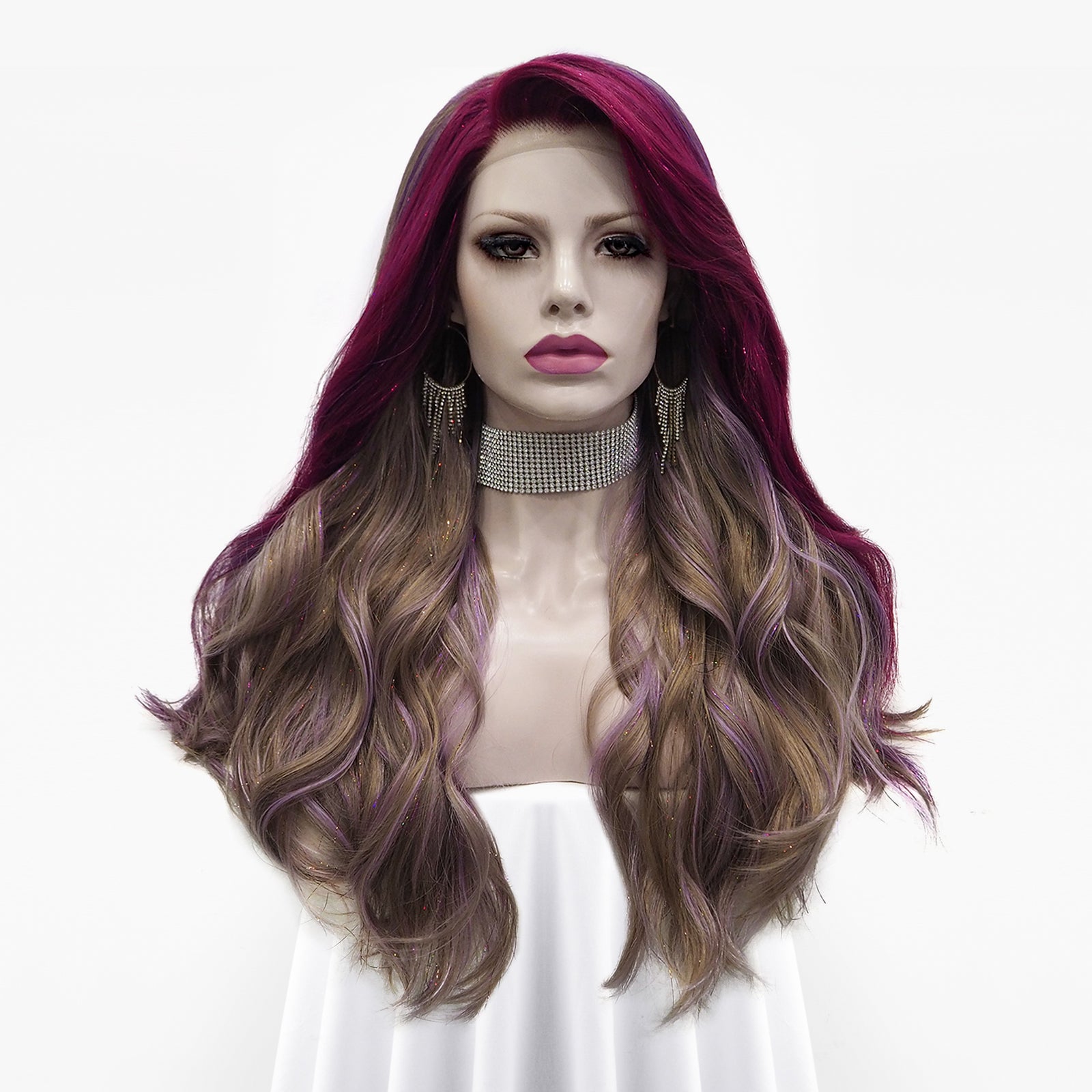 Lace front wigs purple sale